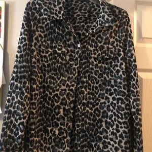 Leopard print long sleeve blouse